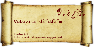 Vukovits Ádám névjegykártya